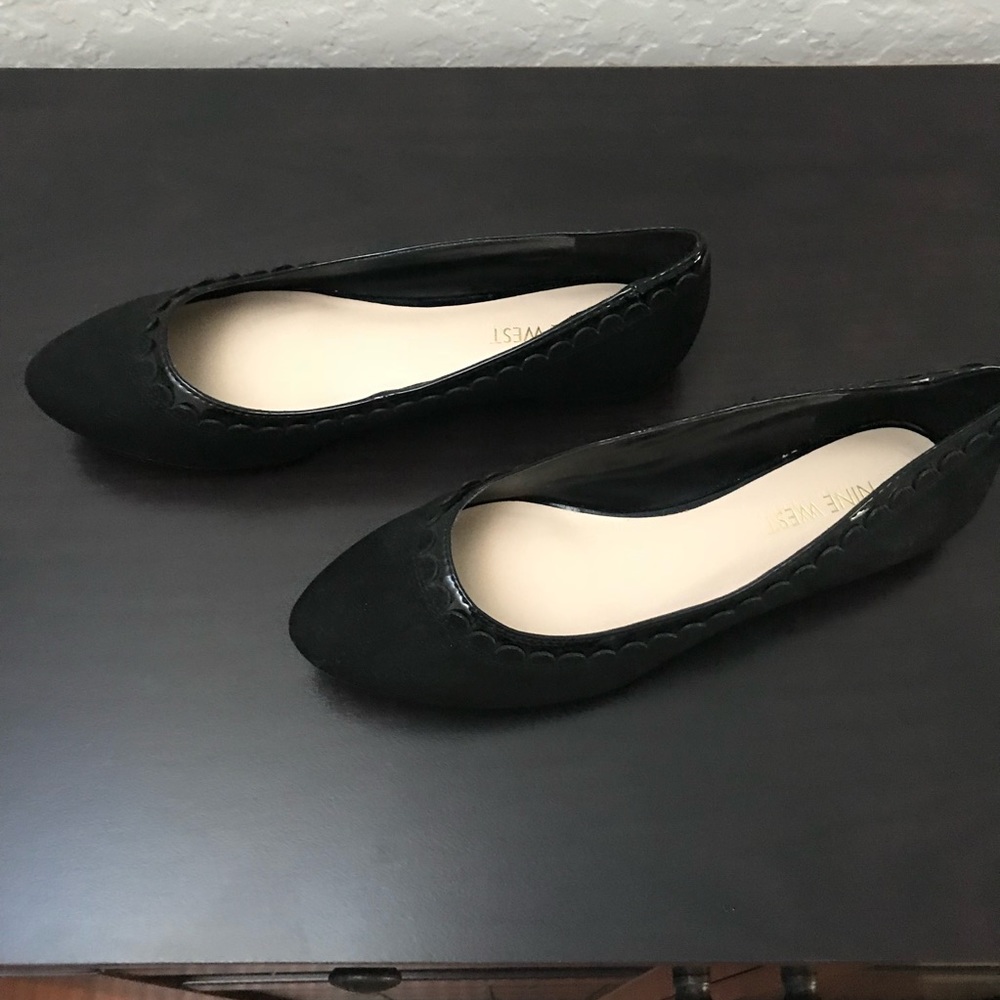 Nine West Black Flats NWOT